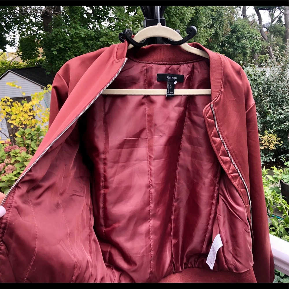 Forever21 Satin Bomber Jacket - Picture 10 of 13